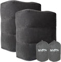 Inflatable Travel Foot Rest Pillow, Adjustable Height Leg Rest Pillow for Cars, Home, Office, Trains, Airplane, Make a Flat Bed for Baby, Kids, Toddlers, Grey, 2 Pack