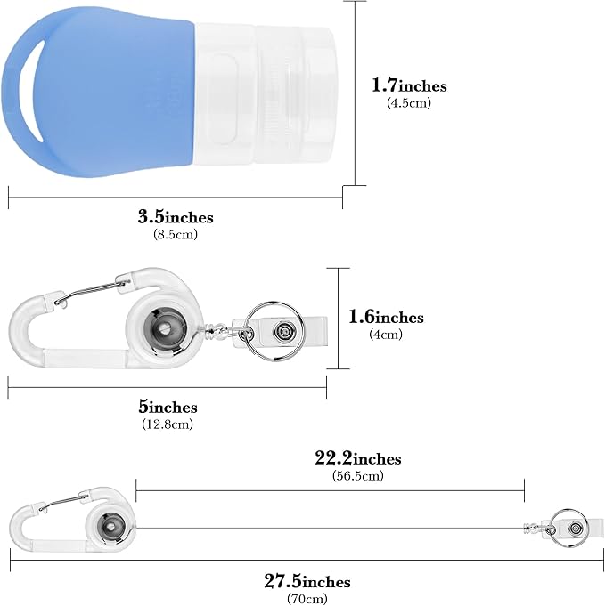Linkidea Portable Silicone Travel Bottles Set, Empty Hand Soap Containers Refillable Container for Toiletries, Shampoo, Liquid, Cosmetic Multifunctional Bottles (1.3 oz, Pack of 3)