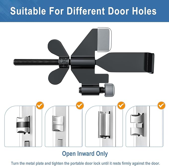 1 Pack Door Stop Alarm with Adjustable Portable Door Lock 120 dB Travel Door Stopper Door Wedge Alarm with 3 Levels Sensitivity for Hotel, Home, Apartment