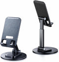 Mizi Portable Cell Phone Stand for Desk - Height & Angle Adjustable Mobile Foldable Holder, Compatible with iPhone 17 16 15 14 13 12 11 Pro Max, Galaxy S25 S24, All 4–10" Devices - Black