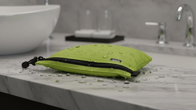 GOX Travel Toiletry Bag, Carry On Small Zipper Pouch, Cosmetic Kit Makeup, Digital Bag, Water Repellent Nylon (Green)