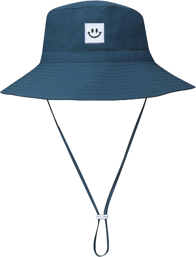 55cube UPF 50+ Baby & Toddler Sun Hat, Wide Brim Infant Bucket Hat for Beach & Outdoors, Adjustable Fit for Ages 0-4 Years