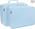 Extra Large Compression Packing Cubes for Travel Essentials, 2 Set Expandable Travel Cubes for Packing Bags Suitcase Organizer, Blue