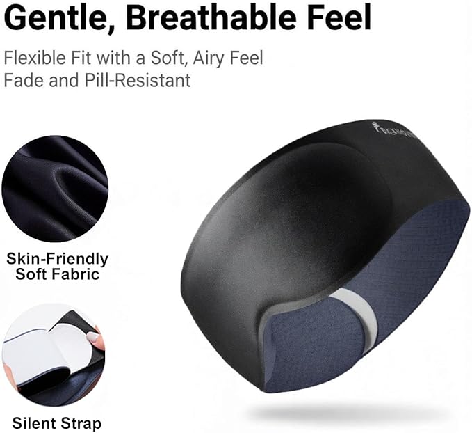 100% Blackout Weighted Sleep Mask: 3D Contoured Eye Mask with Full Coverage for Lash Extension - Soft Memory Foam,Adjustable Size - Eye Cover for Airplane Travel Essential,Meditation Blindfold
