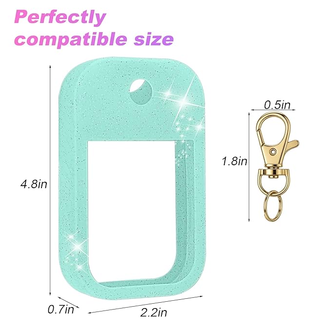 AIERSA Hand Sanitizer Spray Glitter Case Compatible with Touchland, Silicone Hand Sanitizer Case Holder with Keychain for Touch Land Mist 1FL. OZ(Glitter Sequin Green)