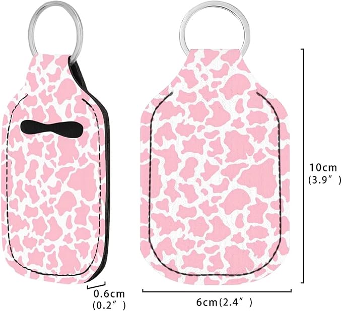 Suobstales 3Pcs Travel Bottles Keychain Holder Set,Travel Bottle Sleeves+Neoprene Chapstick Holders+Lanyard Keychain