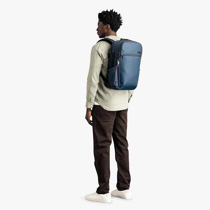 Halfday Roamer All-in-One Travel Backpack | 15” Laptop Compartment, Built-In Shoe/Laundry Pouch, Magnetic Sternum Strap, Padded Shoulder Support | Weekend & Business Trip Carry-on Bag, Marine