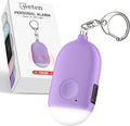 Weten Rechargeable Personal Alarm Keychain - 130dB Siren & LED Light - Stylish Personal Safety Alert for Women to Carry - Panic Button Alarm for Security - Rape Whistle for Self Defense (Purple)