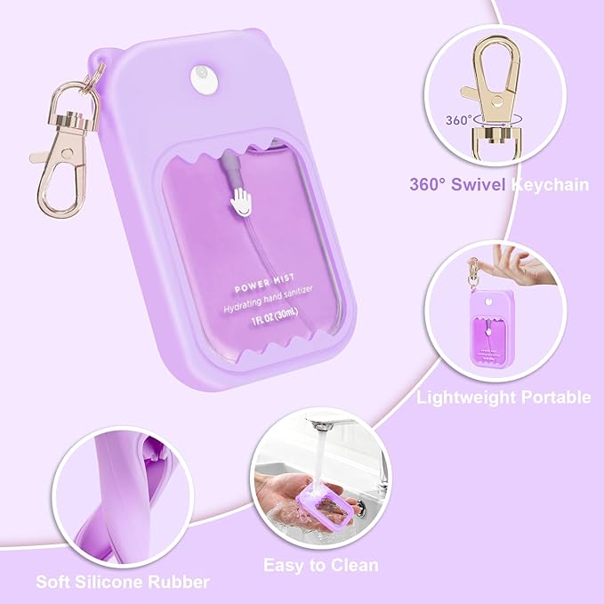 Hand Sanitizer Spray Case for Touchland Silicone Touchland Case Keychain Cute Hand Sanitizer Holder Keychain Compatible with Touch land Power Mist Gentle/Glow Mist