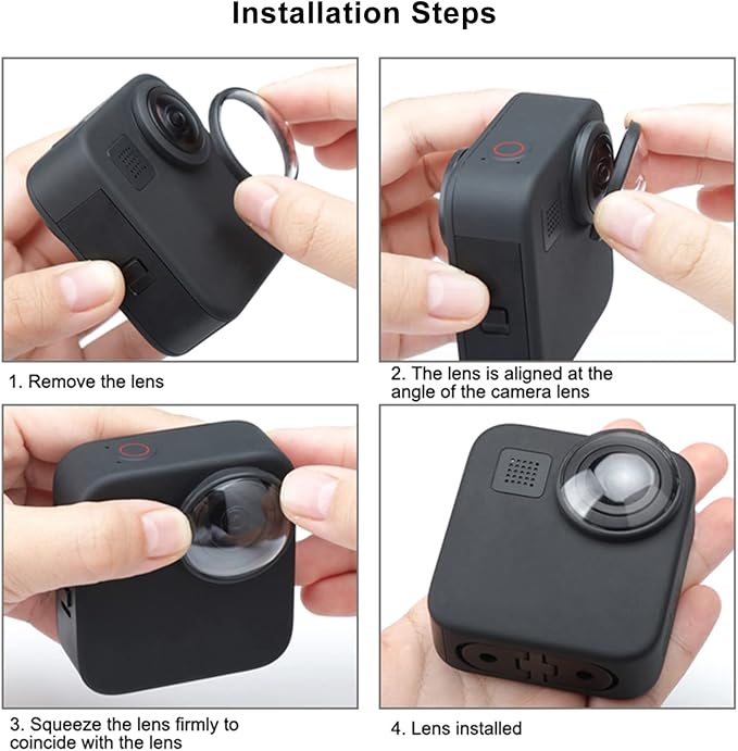 FiTSTILL 2 PCS Lens Protector Kit for Go Pro MAX Fusion&MAX360 2025Action Camera,High Transparent 9H Hardness Scratch Resistant Sticky Lens Guards Accessories(NOT For MAX2)