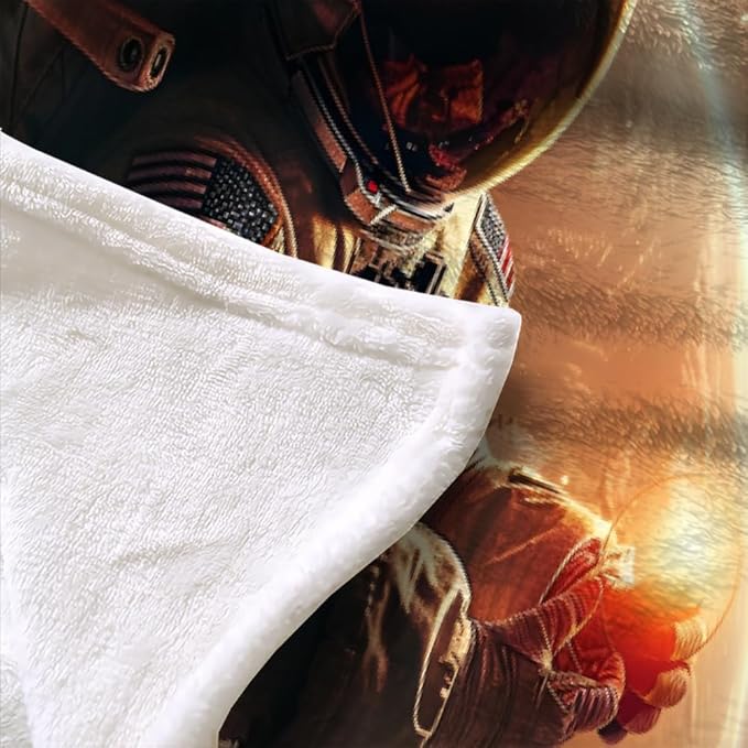 Astronaut Throw Blanket, Fleece Blanket for Couch Bed Sofa, Space Astronaut Blankets and Throws, Outer Space Super Soft Cozy Plush Flannel Blanket, 30 x 40 in, Solar System