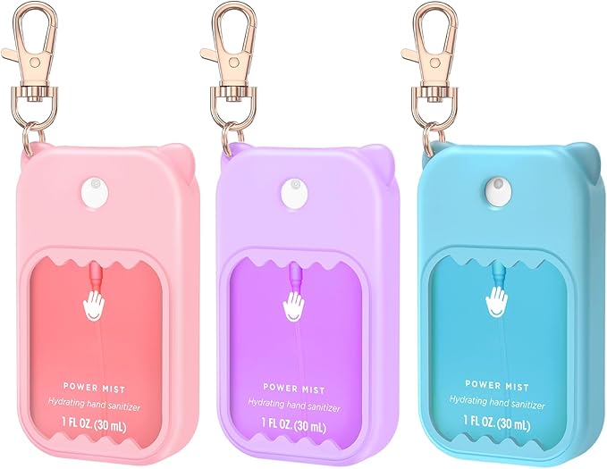 Hand Sanitizer Spray Case for Touchland Silicone Touchland Case Keychain Cute Hand Sanitizer Holder Keychain Compatible with Touch land Power Mist Gentle/Glow Mist