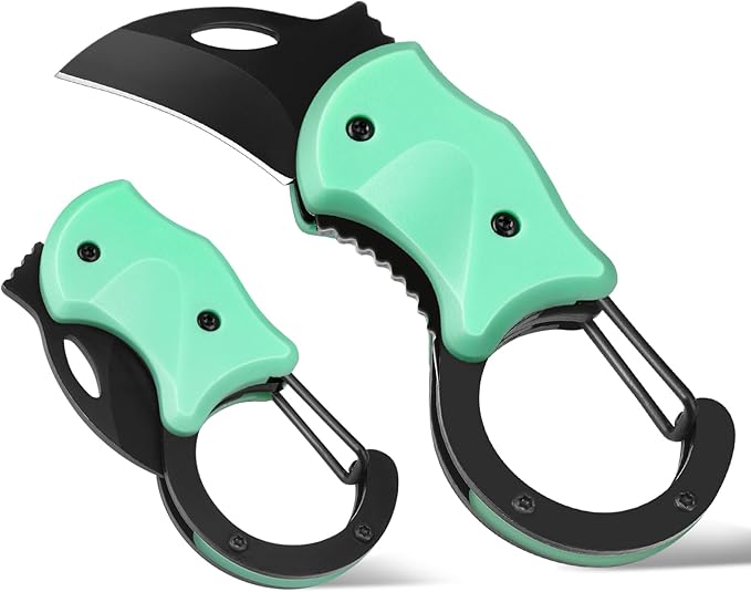 FUNBRO Small Pocket Knife for Men, Cool Folding Knife Box Cutter with 1.34 inch Sharp Blade, EDC Knives Tool for Everyday Carry, Great Gift for Men (Light Blue)