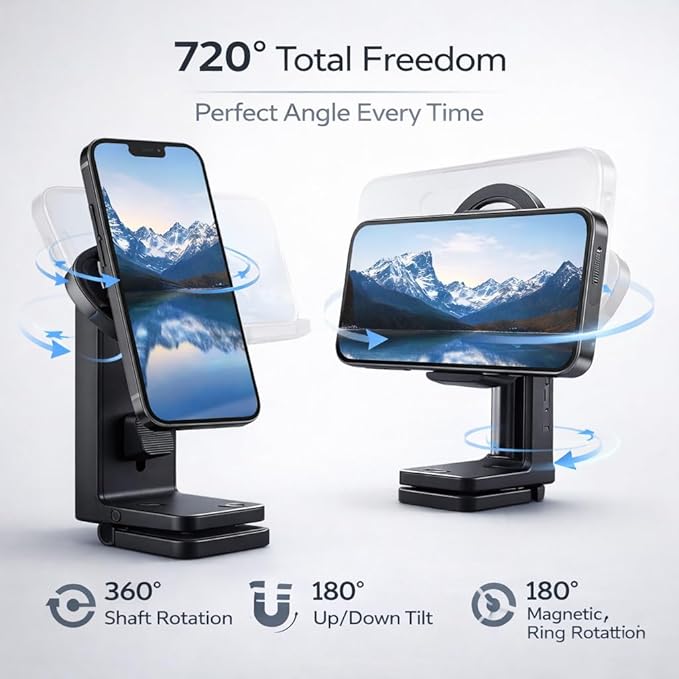 Mizi Airplane Phone Holder – Magnetic Travel Phone Mount for Airplane Seat Back, Hands-Free Flight Essentials Compatible with iPhone 17-12 Pro Max/Air/Plus/Mini with Magnetic Case - Black