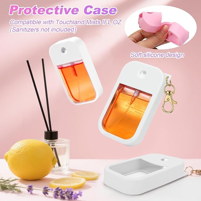 Silicone Case Compatible with Touchland Hand Sanitizer Spray, Protective Case for Power Mist and Glow Mist 1 fl oz