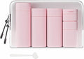 Suteng Travel Bottles for Toiletries, 5 Pack Travel Size Containers, TSA Approved Leak Proof - Silicone Toiletry Containers with Clear Bag for Shampoo, Conditioner & Lotion, Travel Essentials