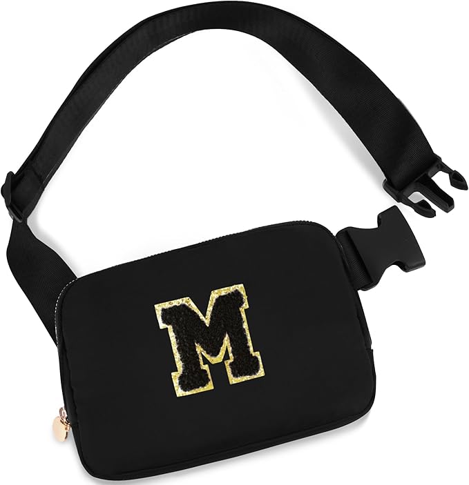 Uygafly Fashion Waist Packs Cute Teen Trendy Stuff Travel Essentials - Birthday Gifts for 6 7 8 9 10 11 12 13 Year Old Girl,Belt Bag for Women Girls Fanny Pack Crossbody Bags for Kids | Black,M