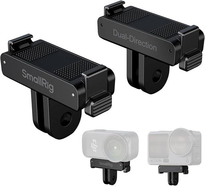 SmallRig Action 6 / Nano Magnetic Quick-Release Adapter Mount for DJI Osmo Action 6 / Osmo Nano, 2 PCS with 2-Prong Mount for Tripod/Selfie Stick