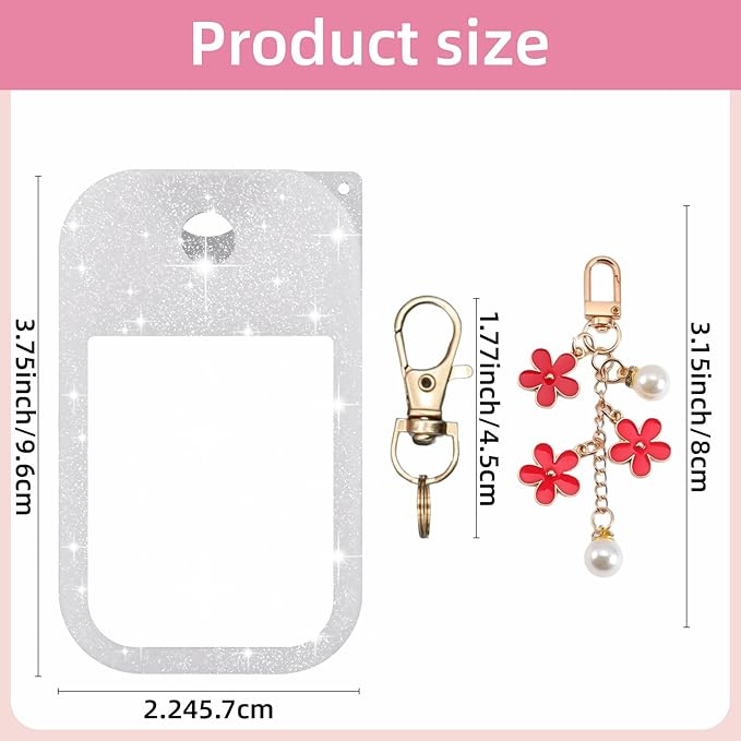 Silicone Case Compatible with Touchland Hand Sanitizer Spray Mist 1 oz with Flower keychain