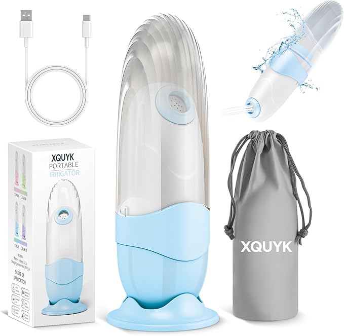 Portable Bidet for Travel Mini Handheld Bottle-Ready Jet Sprayer, Type-C Rechargeable with Gentle & High-Pressure Modes, On-The-Go Camping Toilet Hygiene for Women, Men & Babies（Blue）