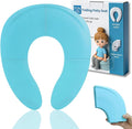 Funbliss Foldable Travel Potty Seat for Toddlers - Portable Folding Toilet Training Seat for Toddlers with Safety Suction Cups, Includes Storage Bag - Essential for On-the-Go Potty Training,Blue