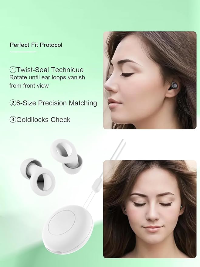 Ear Plugs for Sleeping Snoring 45dB Noise Cancelling Reduction (Classy White)