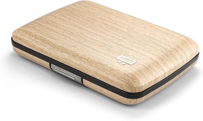 ÖGON -DESIGNS- Aluminum card holder with metal lock, RFID protection against fraud and demagnetization, compact wallet, Smart Case OSLO model