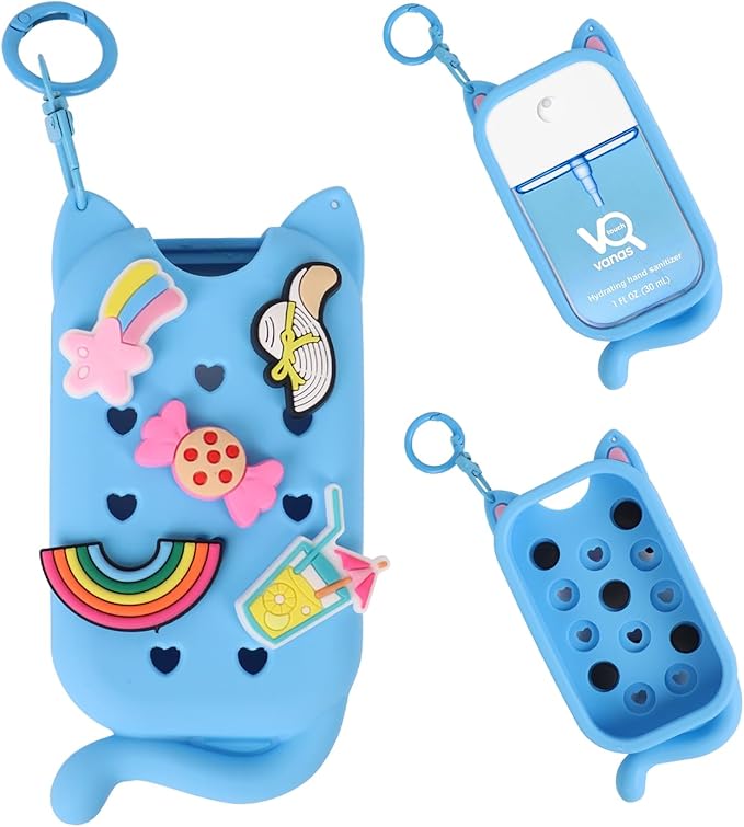 Hand Sanitizer Spray Case for Touchland Case Keychain, Hand Sanitizer Spray Holder Compatible with 5 Decorative Charms.