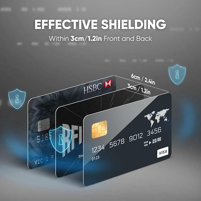 DUGRAFT 2 Pack RFID Blocking Card, One Card Protects Your Entire Wallet, NFC Contactless Signal Blocker, Credit Card Protector, Rfid Card BLocker