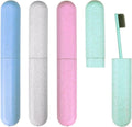 4-Pack Toothbrush Travel Case, Ventilated Portable Travel Toothbrush Holder, Dustproof Breathable Protective Cover, Lightweight Storage Toothbrush Container for Traveling Business Trips Camping