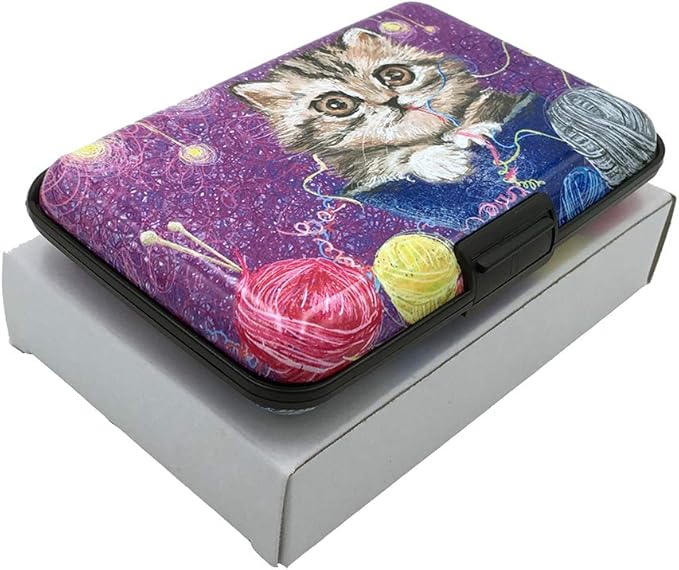 BFL RFID Credit Card Holder for Women or Men, Theft Proof Credit Card Holder, Slim Design Fits in Pocket (Cat)