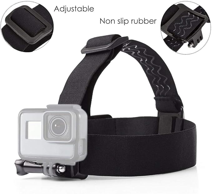 Action Camera Accessories Head Strap Mount Chest Harness Compatible with AKASO EK7000 Brave 4 Brave 7 LE V50X Native/GoPro HERO 13 12 11 10 9 8 7 6 5/VEMONT/Dragon Touch/ODDV/HLS/Apexcam/REMALI