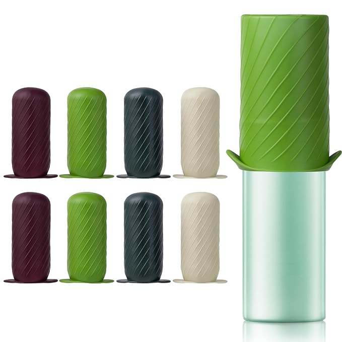 Mrsdry Bottle Covers for Travel, Leak Proofing, Travel Size Container Silicone toiletry sleeves, Leak Locks Travel Accessories for Shampoo Wash Body Bottles and other beauty and personal care(8pcs)