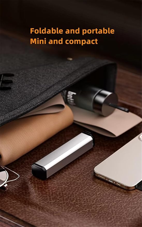 Universal Travel Essentials Phone Holder for Planes Car Portable Cell Phone Stand for Desk for iPhone Samsung Smartphones (Silver)
