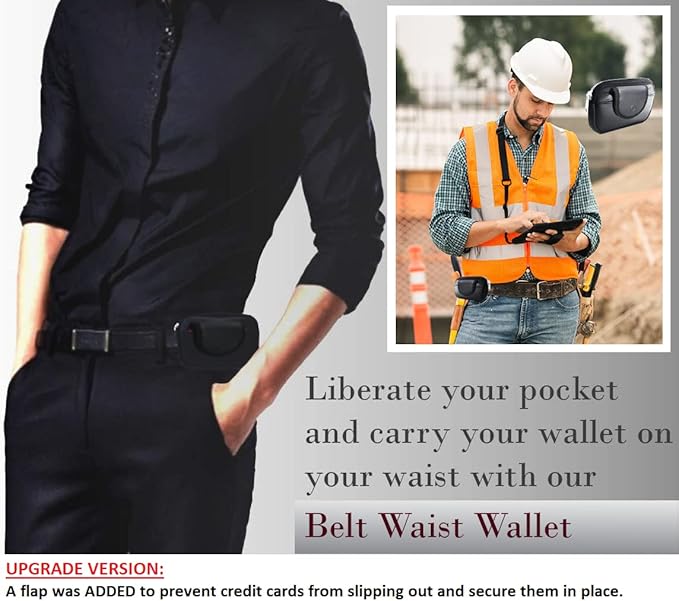 AH Minimalist Compact RFID Money Belt Clip Wallet Secret Money Belt Wallet pouch for Both Men and Women - Money Pouch Belt Purse Belt Loop Wallet