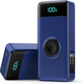 5-in-1 Portable Charger for iPhone,40800mAh Power Bank Built-in Retractable Cable and iWatch Charger,25W PD Fast Charging Battery Pack,Travel Essential Charger for iPhone 17/Air/16,Android,Navy Blue
