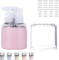 CLOUDEMO Mini Shampoo Dispenser Portable Travel Bottle Set, 2-in-1, 3-in-1, 4-in-1 Mini Dispenser Portable Travel Set, Leak Proof Refillable Travel Containers with Labels (Pink,3 in 1)
