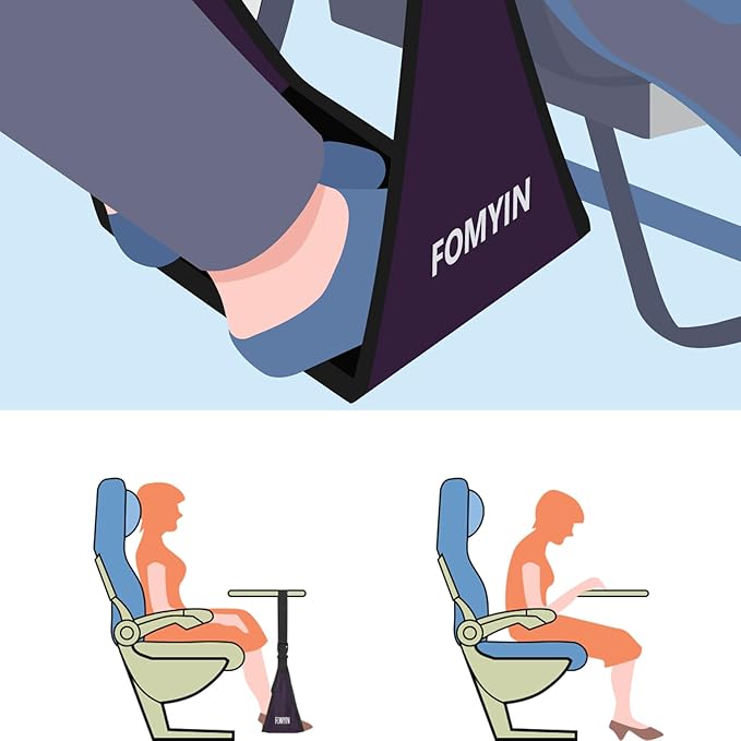 Airplane Footrest with No Feet Clashing Support Design, Portable Travel Foot Hammock to Relax Your Foot, Memory Foam Plane Foot Rest to Relieve Feet Soreness - Long Flights Essentials