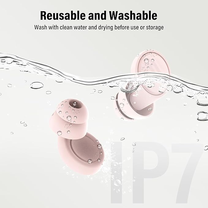 Ear Plugs for Sleeping Noise Cancelling - 35dB Reusable Ear Plugs with 7 Eartips and Carry Case - Flexible Hearing Protection - Replaceable Single/Double Eartips for Sleep, Focus, Travel, Work