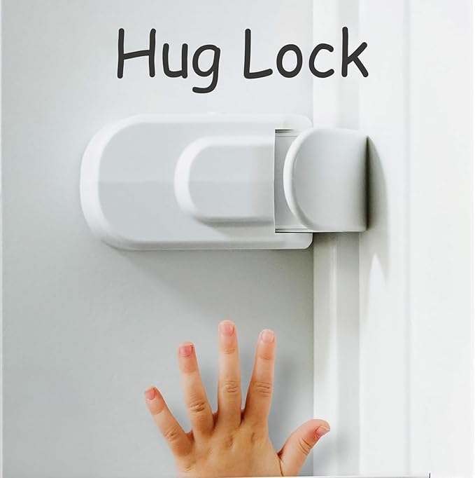 Child Proof Door Lock (2 Pack) – No Tools or Adhesives Required, Installs High Out of Reach of Toddlers & Pets, Dual-Side Release for Adults, Perfect for Home, Apartment, Travel