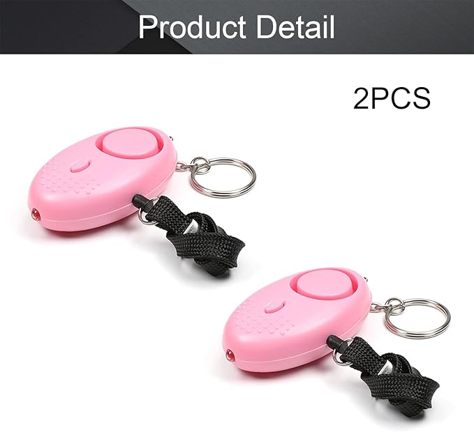 Othmro 2 Pack 120DB Personal Alarm with LED Lights, Emergency Safety Alarm for Women, Men, Children, Elderly Pink