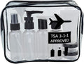 Wobe Travel Bottles and TSA Approved Toiletry Bag, Clear Quart Size with Leak-Proof Travel Containers Set Makeup Bag Accessories for Liquids Carry-On Luggage Compliant for Airplaine