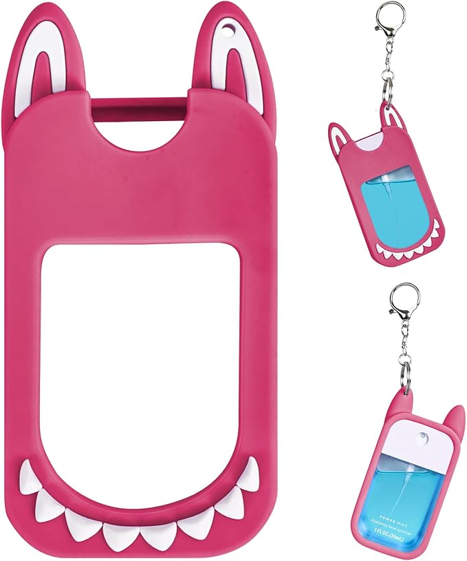 Silicone Case Compatible with TOUCHLAND 30ml/1oz Hand Sanitizer Spray, Vibrant Colors, Cute Style (Red)