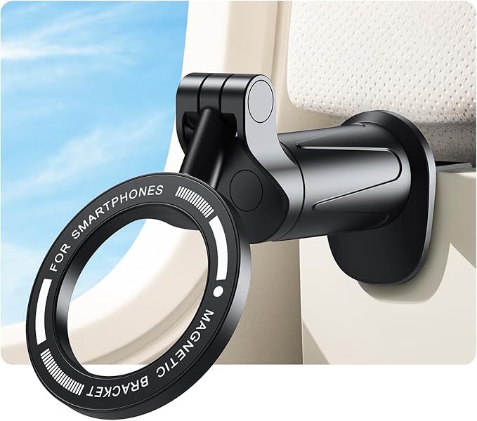 Airplane Travel Essentials Phone Holder, for Magsafe Universal 360 Degree Rotation Airplane Gadgets Phone Mount for Flight Europe Vacation Essentials, Gifts Travel Accessories