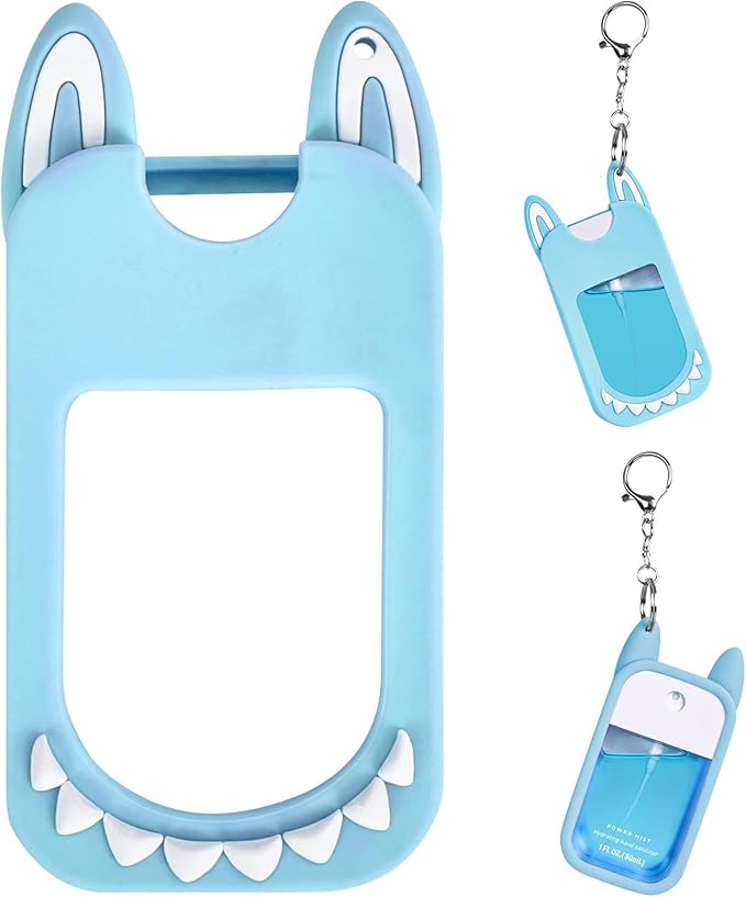 Silicone Case Compatible with TOUCHLAND 30ml/1oz Hand Sanitizer Spray, Vibrant Colors, Cute Style (Blue)