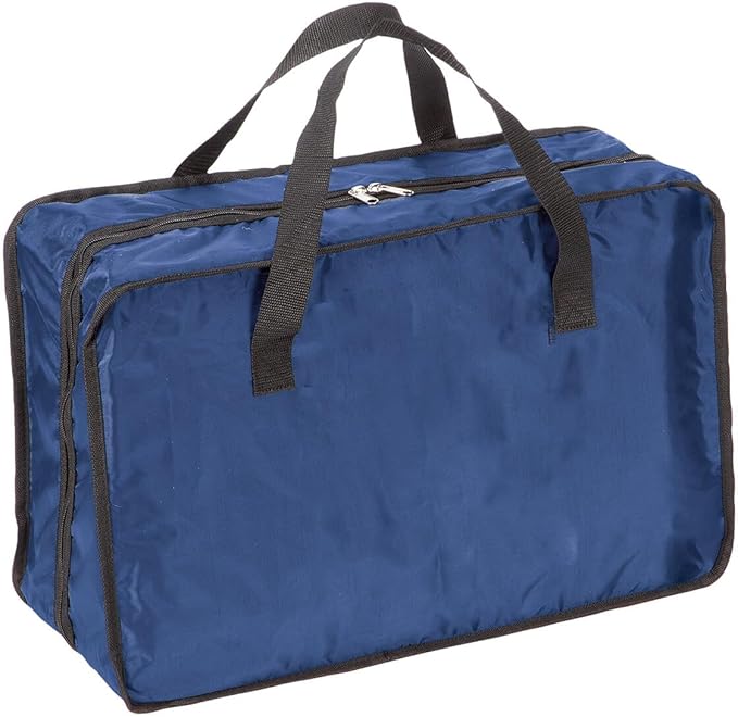 Shoe Storage Case, Crafted With Durable Vinyl, Zippers For Easy Access, Home Organization – Navy Blue, Measures 19 1/2" L x 13 1/4" W x 5 1/2" D