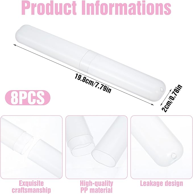 8 PCS Tooth Brush Travel Case, Clear Tooth Brush Holder for Travel, Protective Tooth Brush Case Travels Storage for Family, Business Trips and Camping