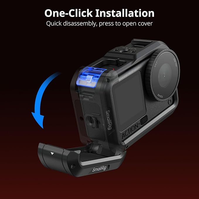 SMALLRIG Action 6 Cage for DJI Osmo Action 6 with Expansion Interfaces, Cold Shoe, 1/4"-20 Threaded Hole, Quick Release, Aluminum Action Camera Cage for DJI Action 6, Protective Frame Cage - 5888