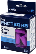 Flents Protechs Foam Ear Plugs, 10 Pair with Case for Sleeping, Snoring, Loud Noise, Traveling, Concerts, Construction, Studying, Work, Shooting, NRR 33, Purple, Disposable, Made in the USA