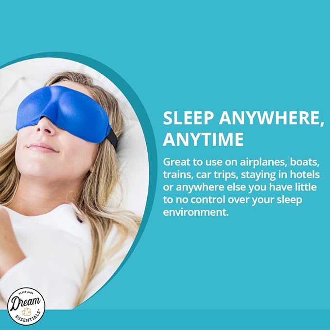Wild Essentials Sweet Dreams Contoured Sleep Mask Kit with Travel Pouch and Earplugs Set ~ Pink